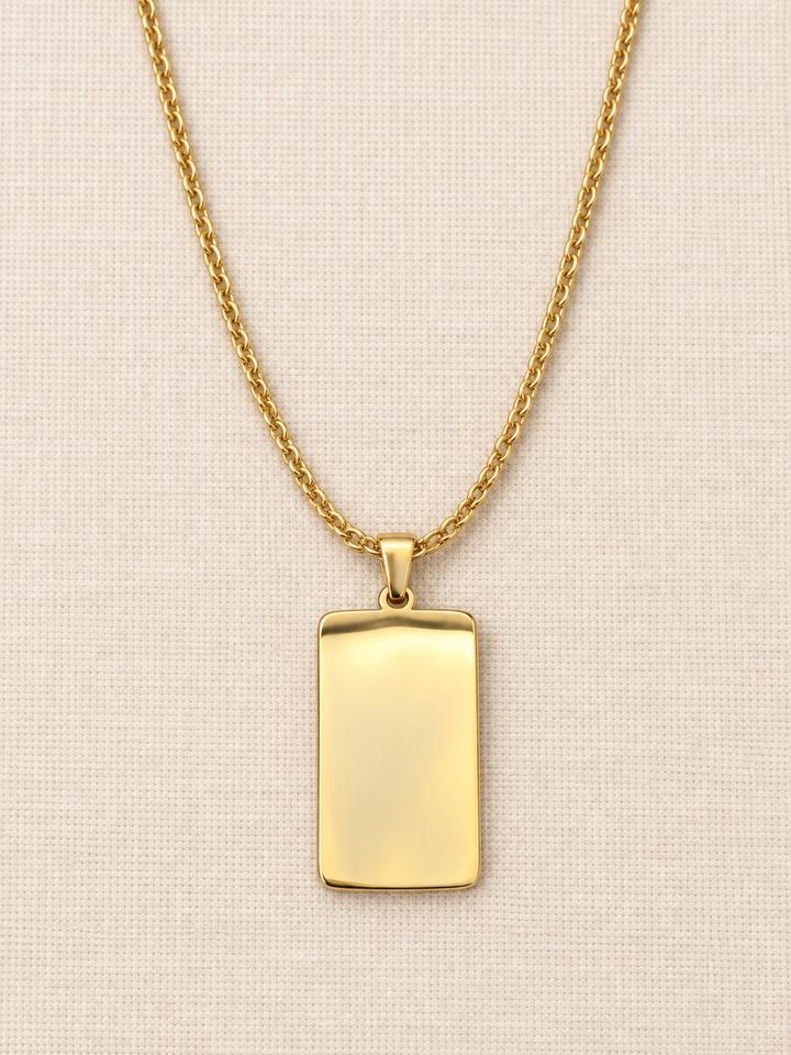 Placa rectangular grande con baño de oro y asa, para grabar a láser