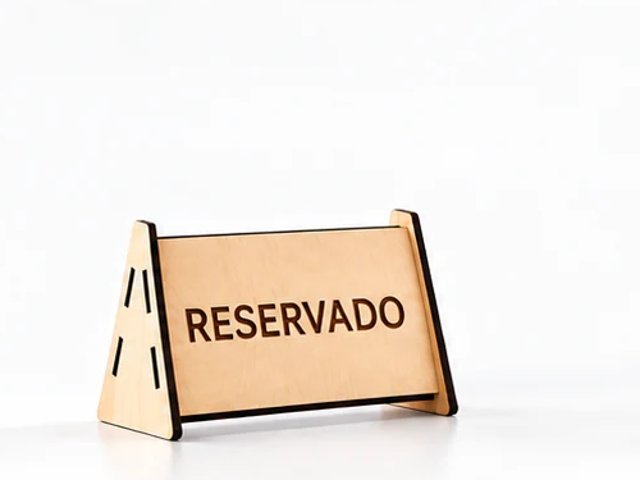 Cartel de reservado de madera grabado a láser